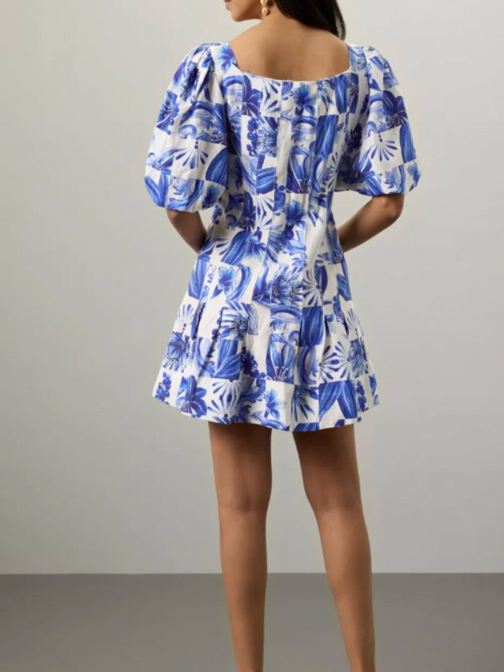 FARM Rio Blue Floral Button-Front Mini Dress - Picture 4 of 7
